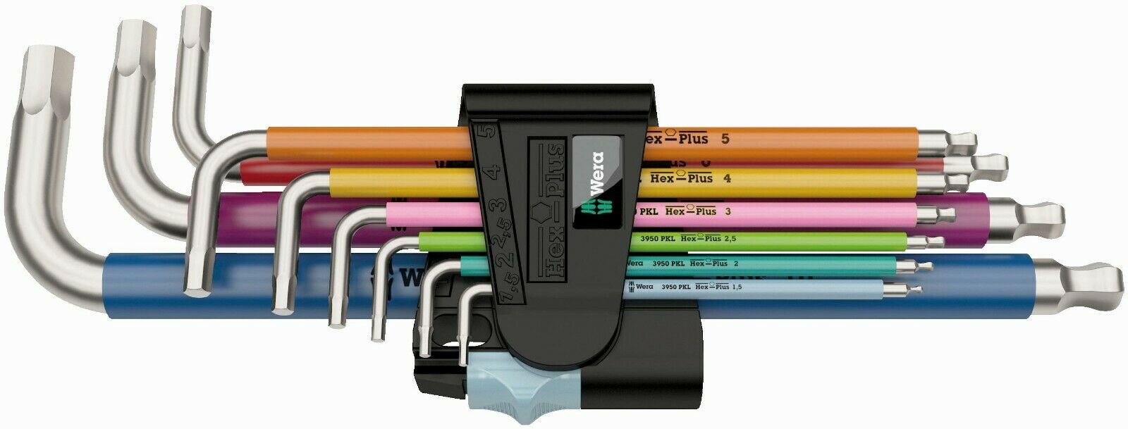 wera 3950/9 multicolor stainless steel l-key set metric 05022669001