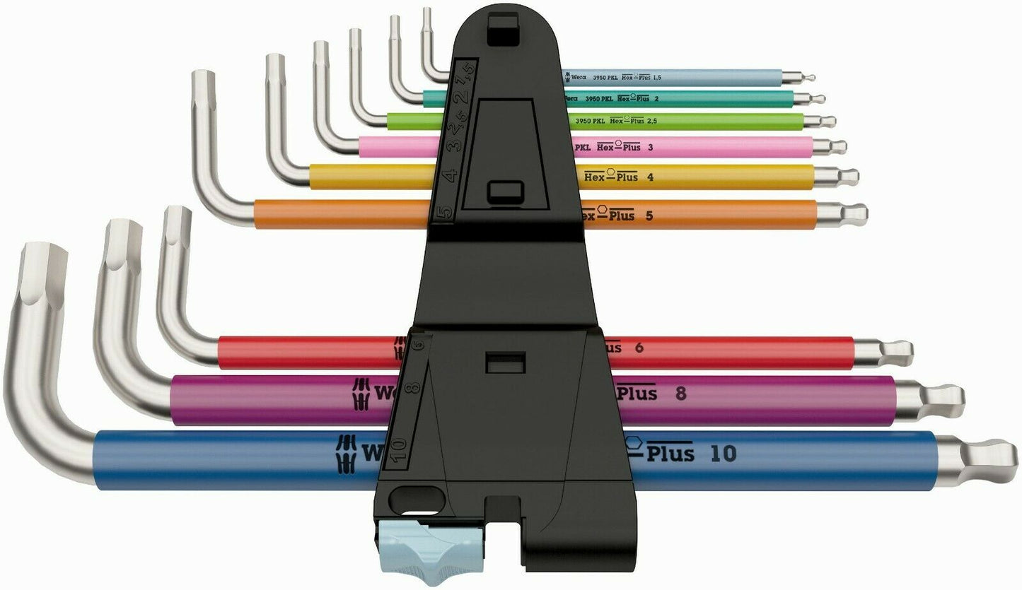 wera 3950/9 multicolor stainless steel l-key set metric 05022669001