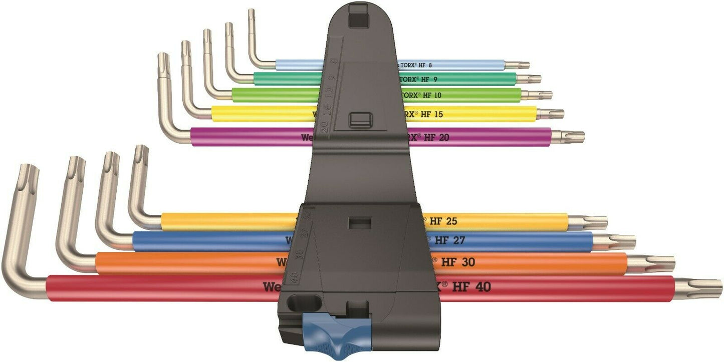 wera 3967/9 tx sxl multicolour hf stainless 1 torx® l-key set 05022689001