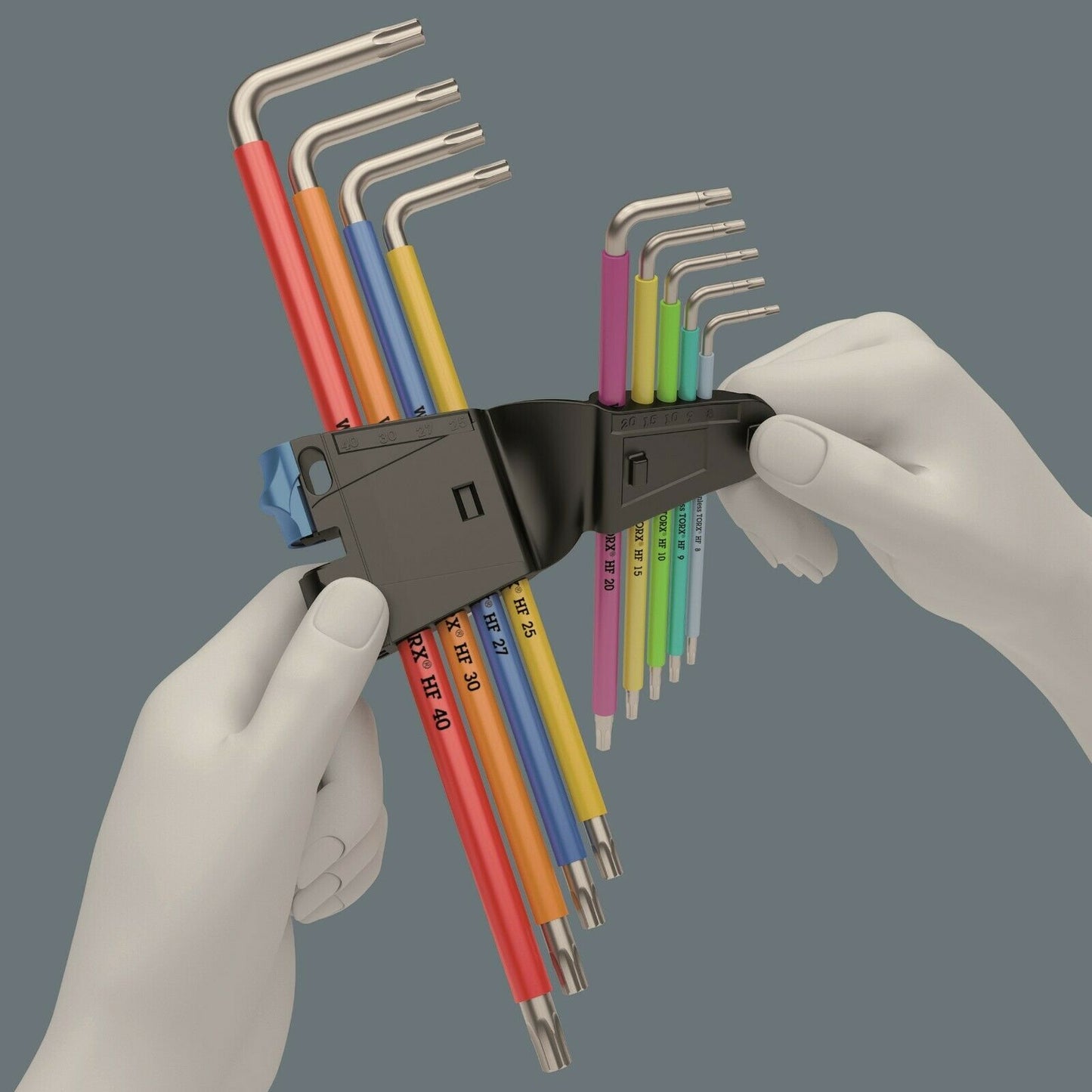 wera 3967/9 tx sxl multicolour hf stainless 1 torx® l-key set 05022689001