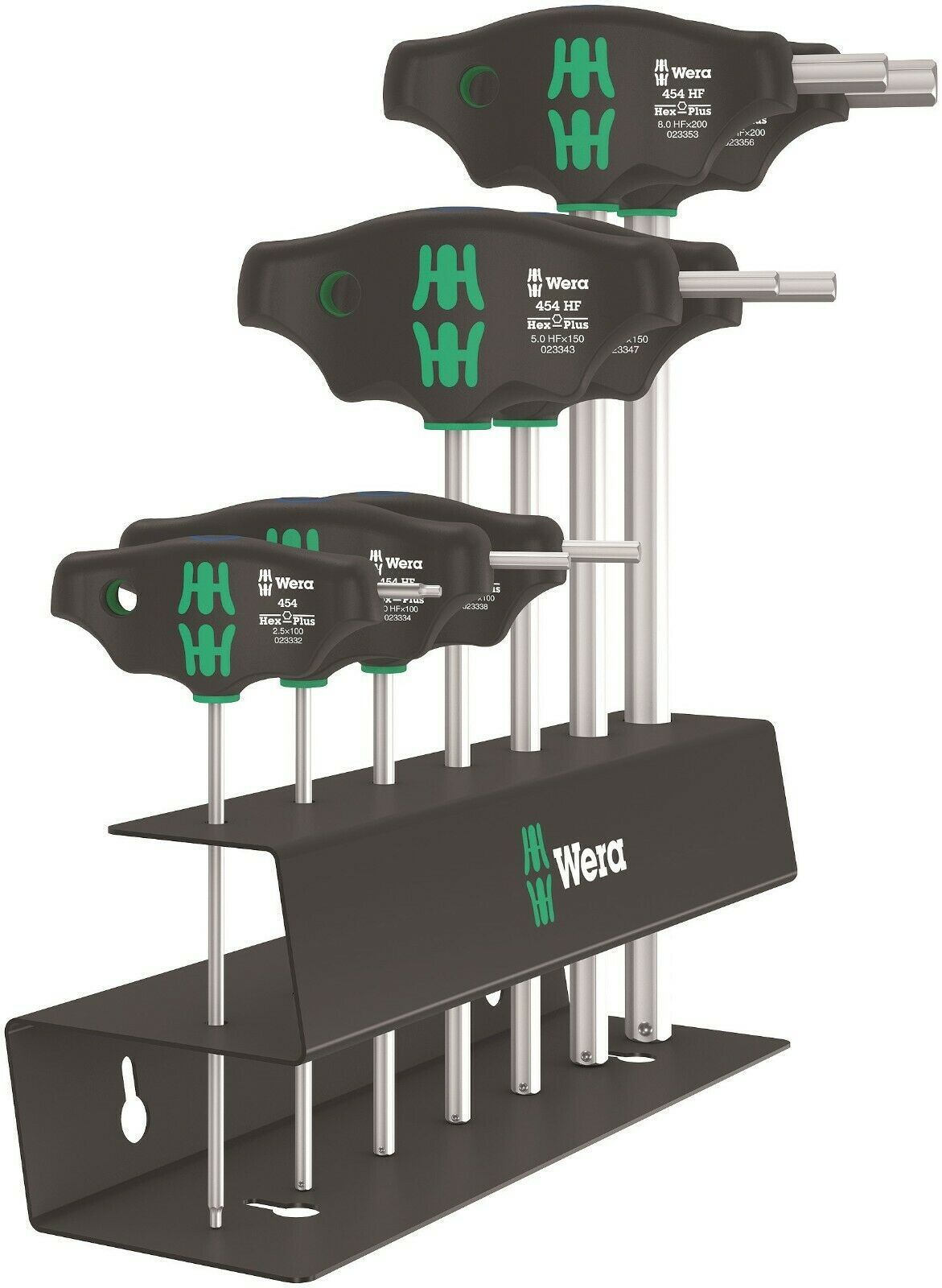 Wera Tools 05023454001 T-Handle Screwdriver Set, 454/7 HF, Hex-Plus,  Holding Function, Metric, 7 Pieces