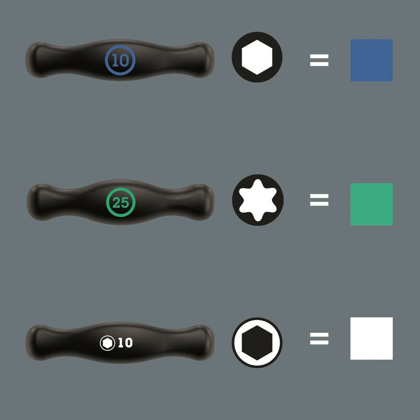 wera 454/10 hf set 2 hex-plus t-handle screwdriver set 7 piece sae 05023454001