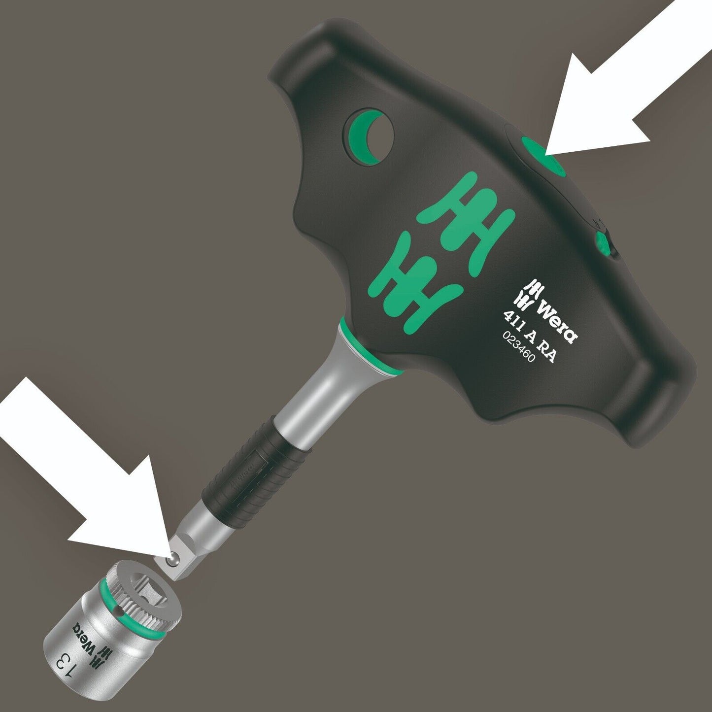 Wera Kraftform Kompakt 400 RA Set 2 Ratcheting T-Handle Set Metric 05023470001