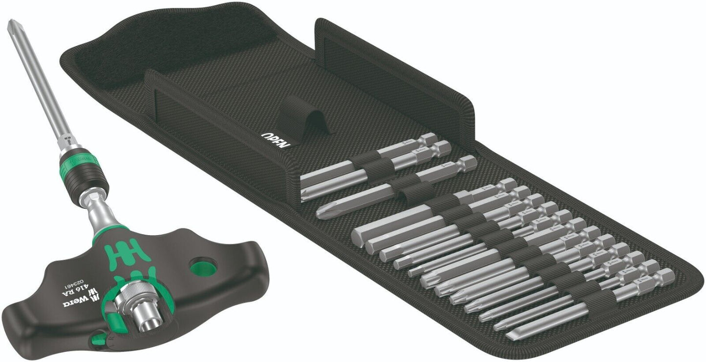 Wera Kraftform Kompakt 400 RA Set 1 Ratcheting T-Handle Set Metric 05023471001