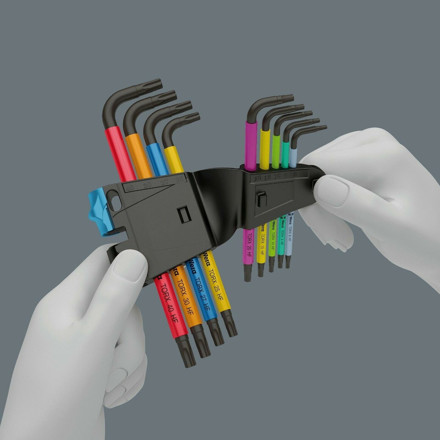 wera 967/9 tx torx® l-key set with holding function 05024179001