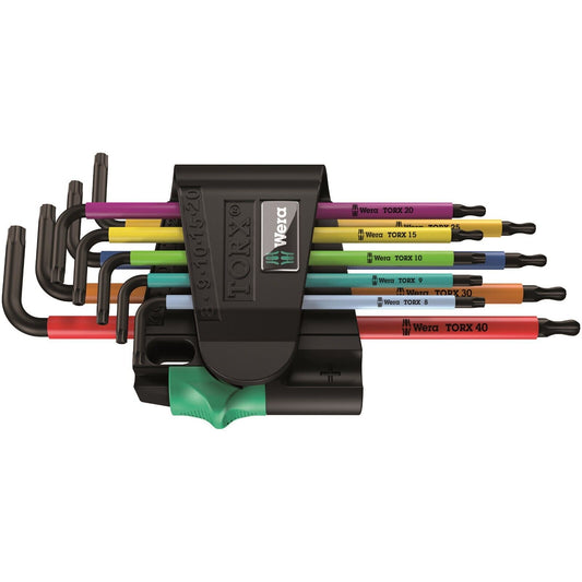wera 967/9 tx bo multicolor 1 tamper proof torx® l-key set 9 pieces 05024335001