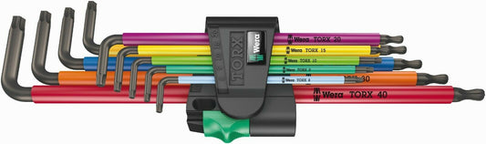 wera 967/9 tx xl multicolor torx® l-key set 05024480001