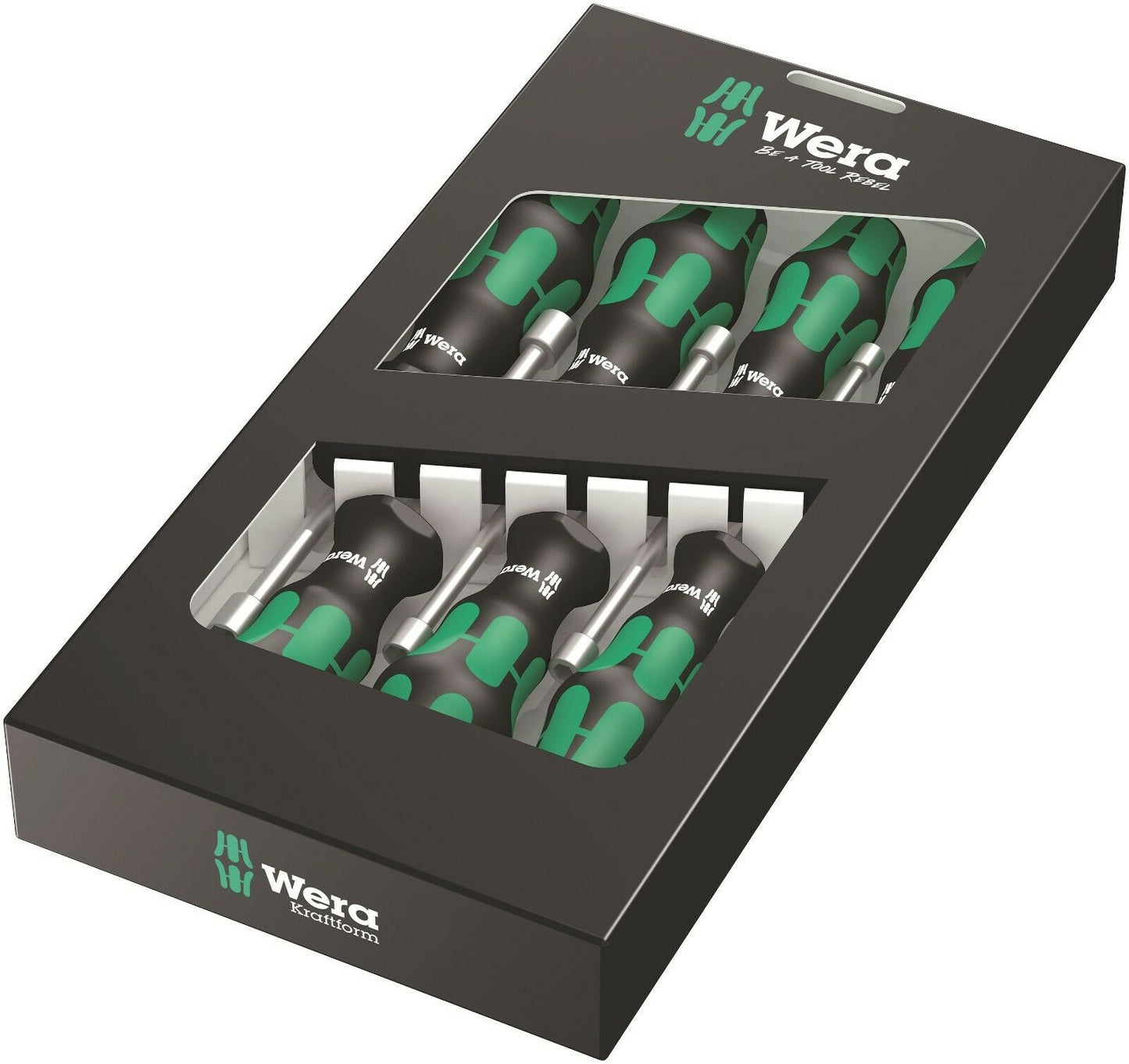 wera 395 holo/7 kraftform plus hollow shaft nut driver set metric 05029510001