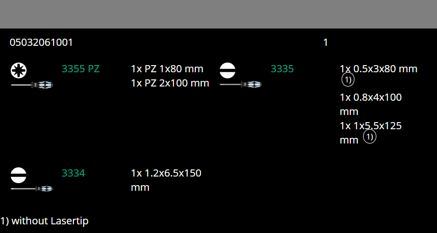 wera 3334/3355/6 stainless steel screwdriver set 6 piece 05032061001