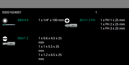 wera kraftform kompakt 25 combination driver magazine and pouch set 05051024001