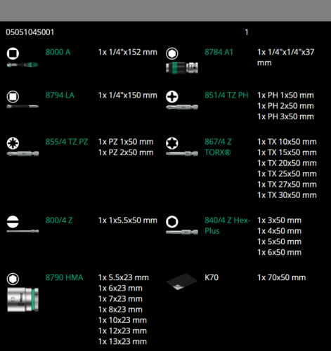 wera kraftform kompakt zyklop speed ratchet set 1/4" drive metric 05051045001