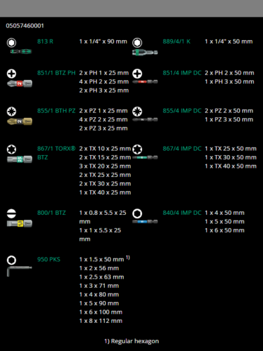 wera kraftform kompakt 100 52 piece bitholding screwdriver set 05057460001