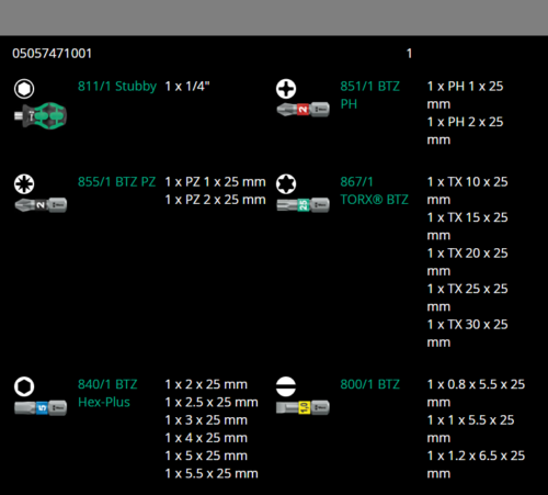 wera kraftform kompakt stubby 1 screwdriver set 19 piece 05057471001