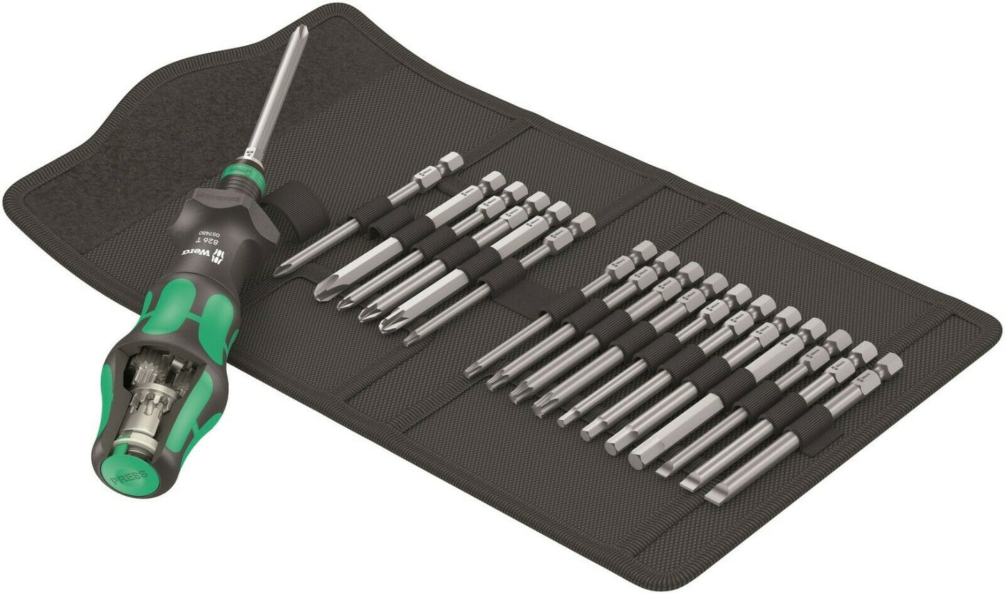 wera 826 t kraftform kompakt turbo 1 screwdriver set 19 piece metric 05057482001