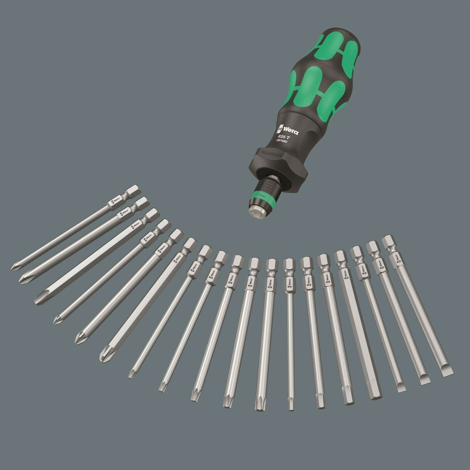 wera 826 t kraftform kompakt turbo 1 screwdriver set 19 piece metric 05057482001