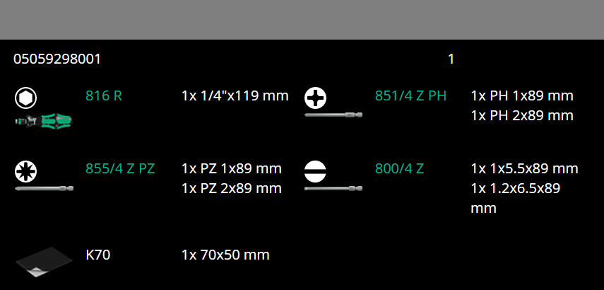 wera kraftform kompakt 40 screwdriver set 05059298001