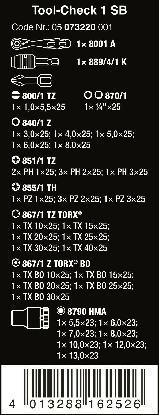 wera tool-check 1 sb socket set metric 38 piece 05073220001