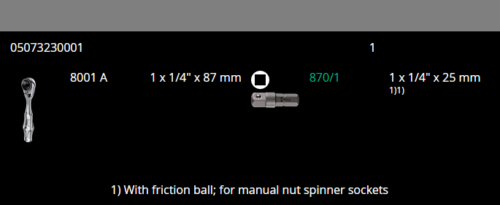 wera 8001 a zyklop mini 1 bit ratchet socket wrench 1/4" drive 05073230001