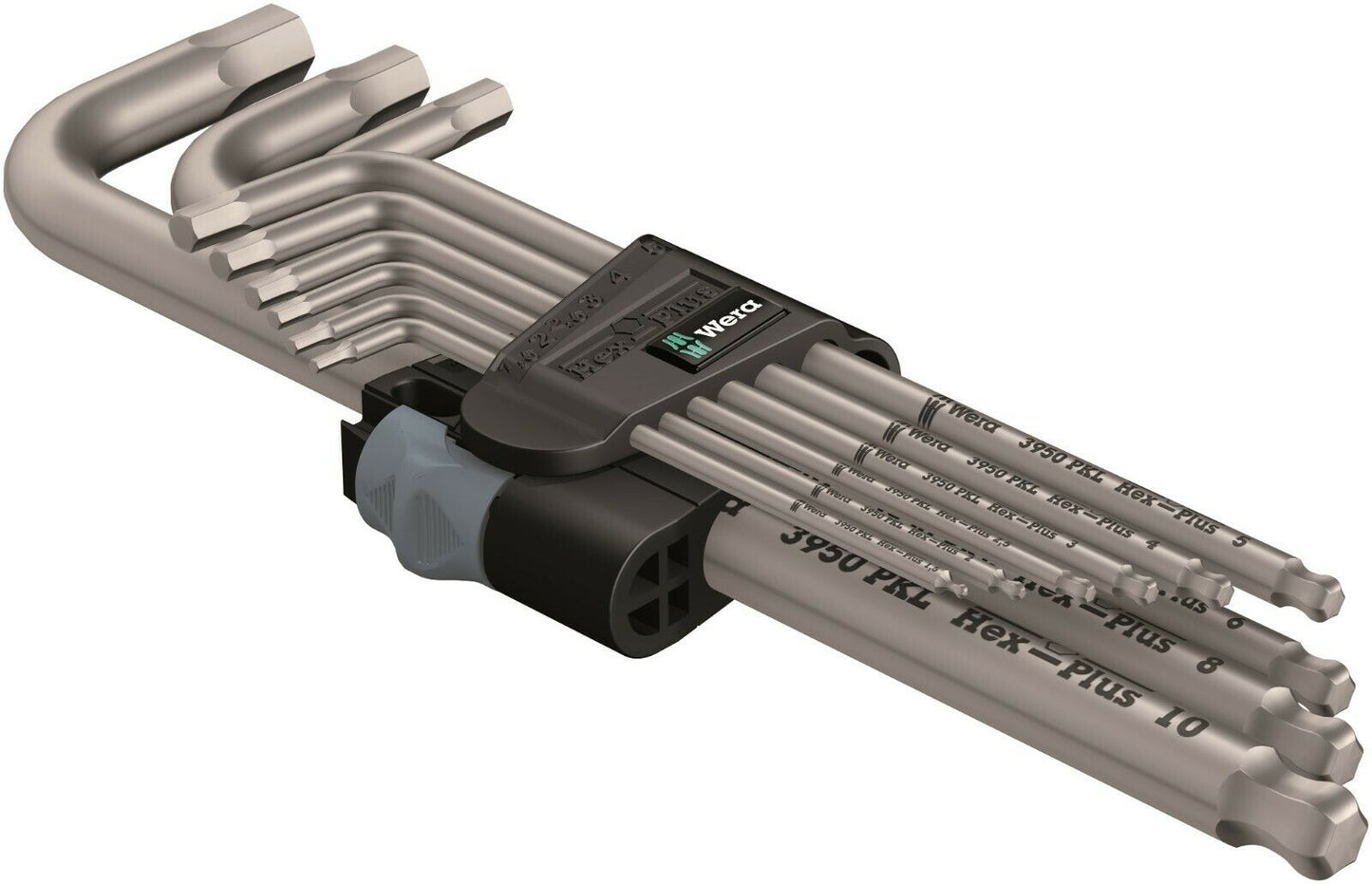 wera 3950/9 hex-plus 1 sb stainless steel l-key set metric 9 pieces 05073544001
