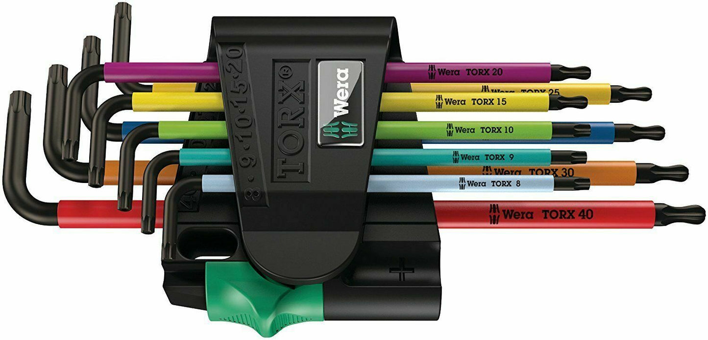 wera 967/9 tx bo 1 sb security torx® l-key set 9 pieces 05073599001
