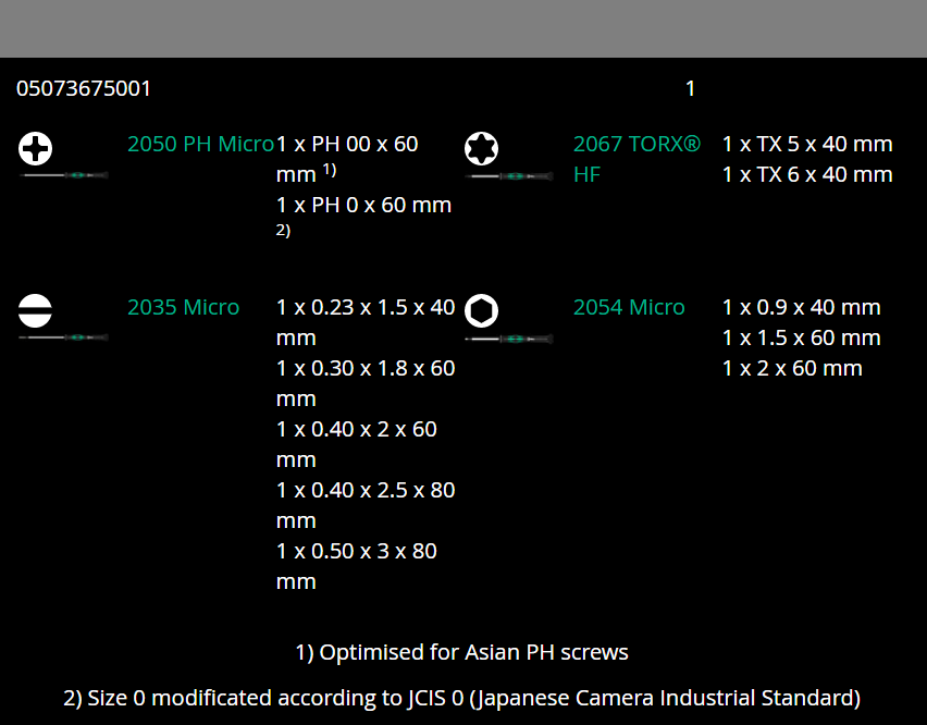 wera kraftform micro 12 sb 1 precision screwdriver set 05073675001