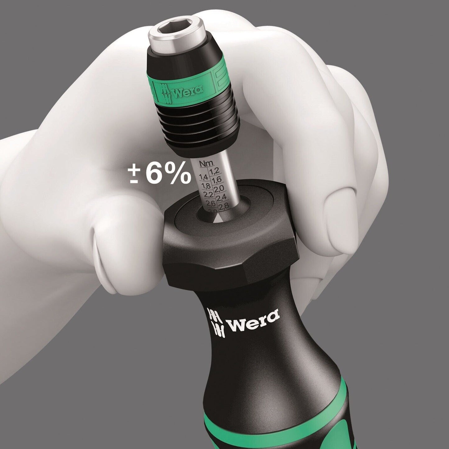 Wera 7400 Kraftform Adjustable Torque Screwdriver 1.2 - 3.0 Nm 1/4" 05074701001