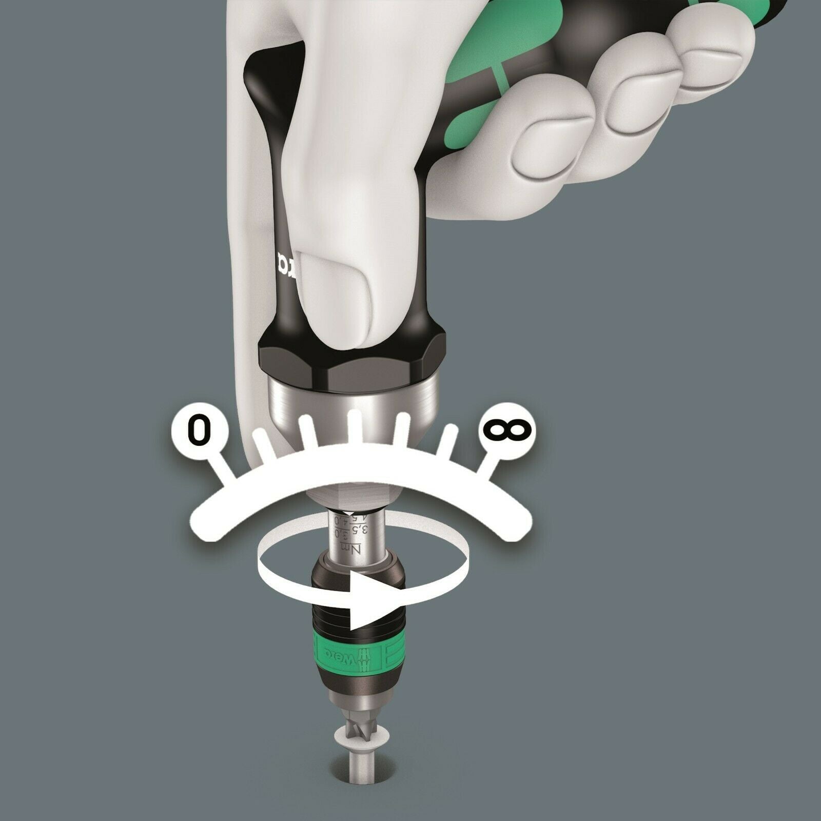 wera 7442 adjustable pistol grip torque screwdriver 3 - 6 nm 1/4" 05074702001