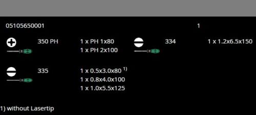 wera 334/6 kraftform plus lasertip screwdriver set 05105650001