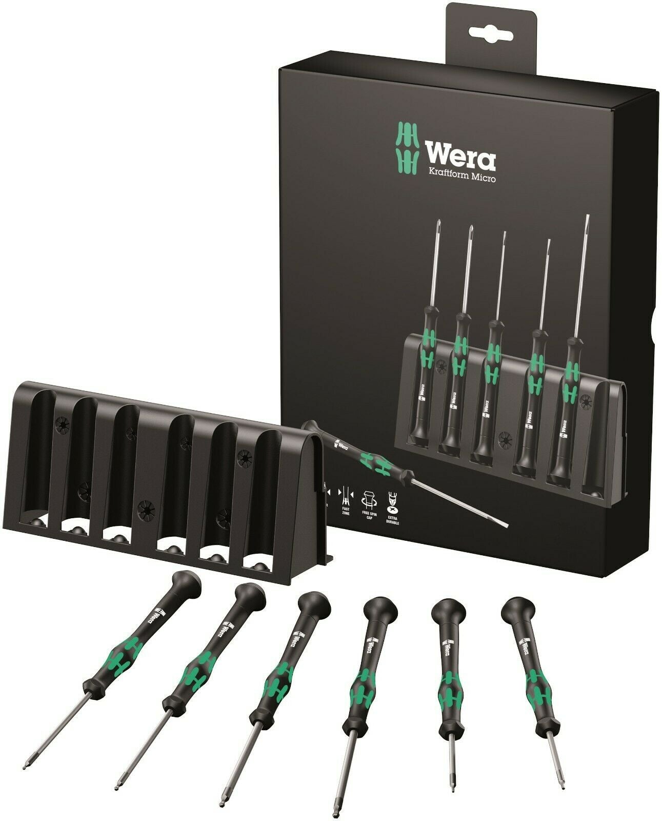 wera 2052/6 micro precision screwdriver set with rack 05118156001