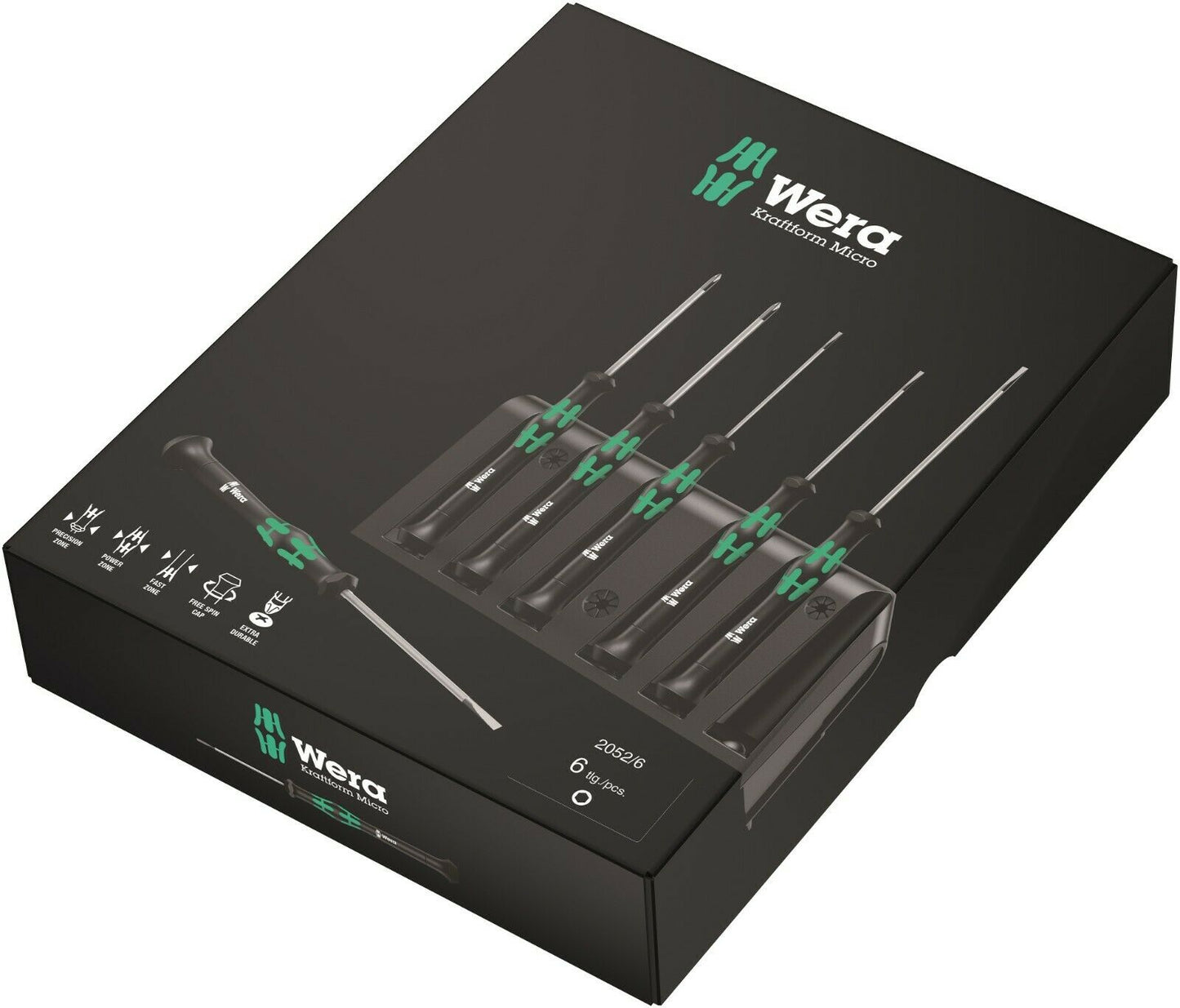 wera 2052/6 micro precision screwdriver set with rack 05118156001