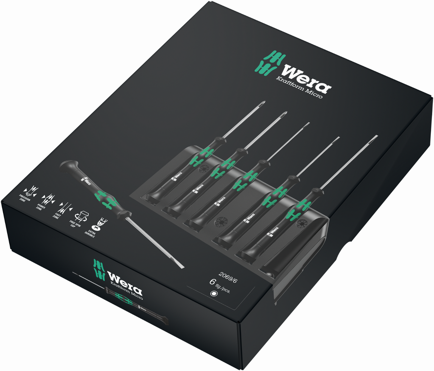 wera 2069/6 kraftform micro precision nut driver set 6 pieces 05118158001