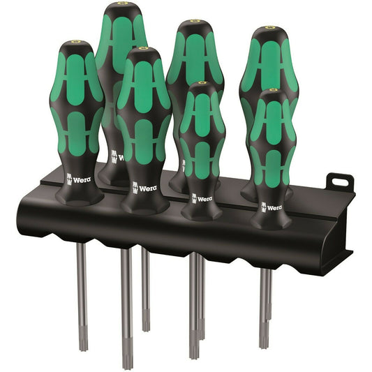 wera 367/7 hf kraftform plus torx® screwdriver set with rack 7 piece 05223161001