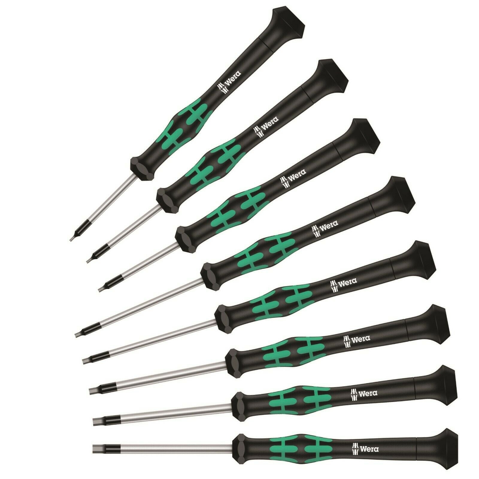wera 2054/8 micro precision hex screwdriver set 8 pieces sae 05345274001