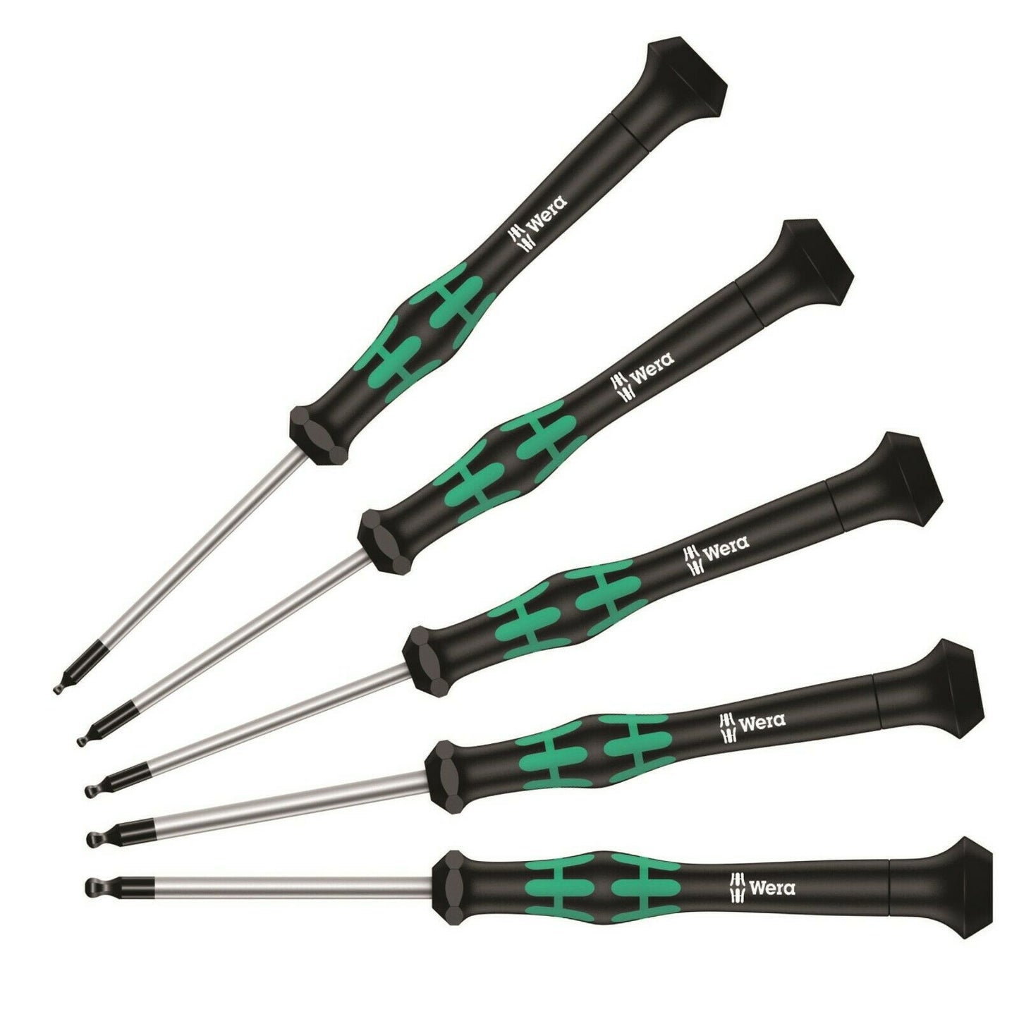 wera 2052/5 kraftform micro ball end hex precision screwdriver set 05345275001