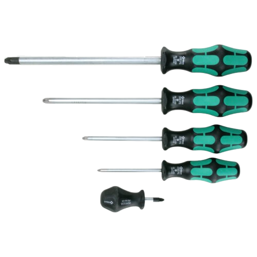 Wera 355/5 Kraftform Plus Pozidriv Screwdriver Set 5 Pieces 05346301001