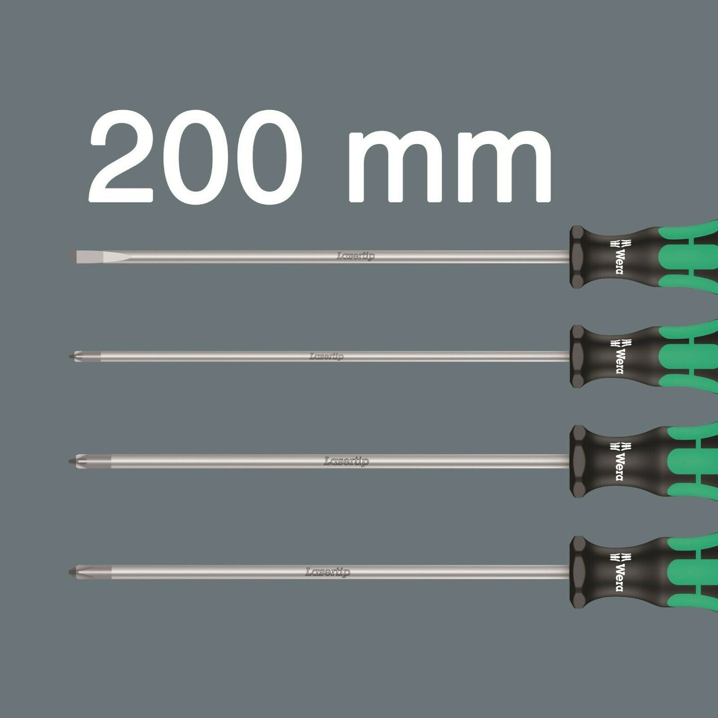 wera 335/350/355/4 kraftform plus screwdriver set 200 mm long 05347736002