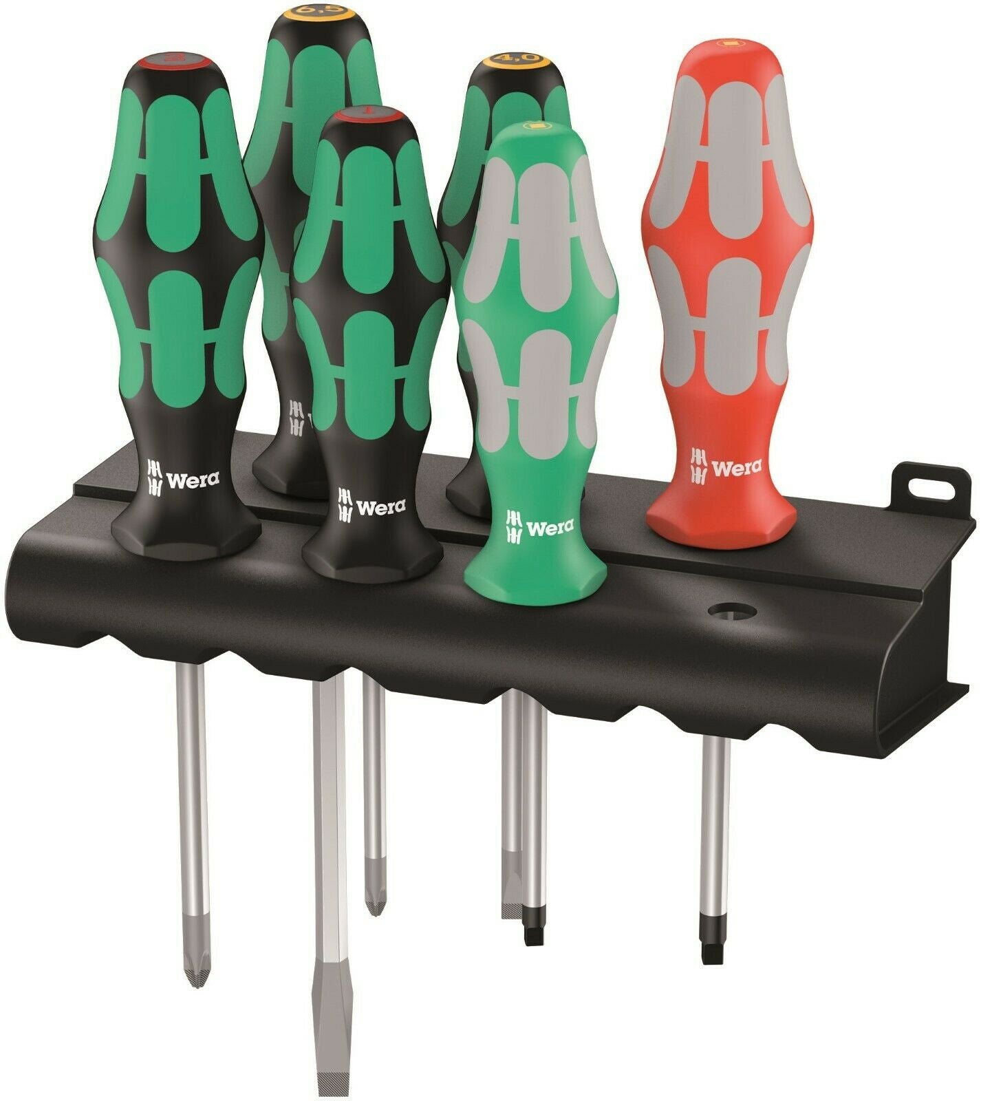 wera 334/368/6 screwdriver set with rack 05347778001