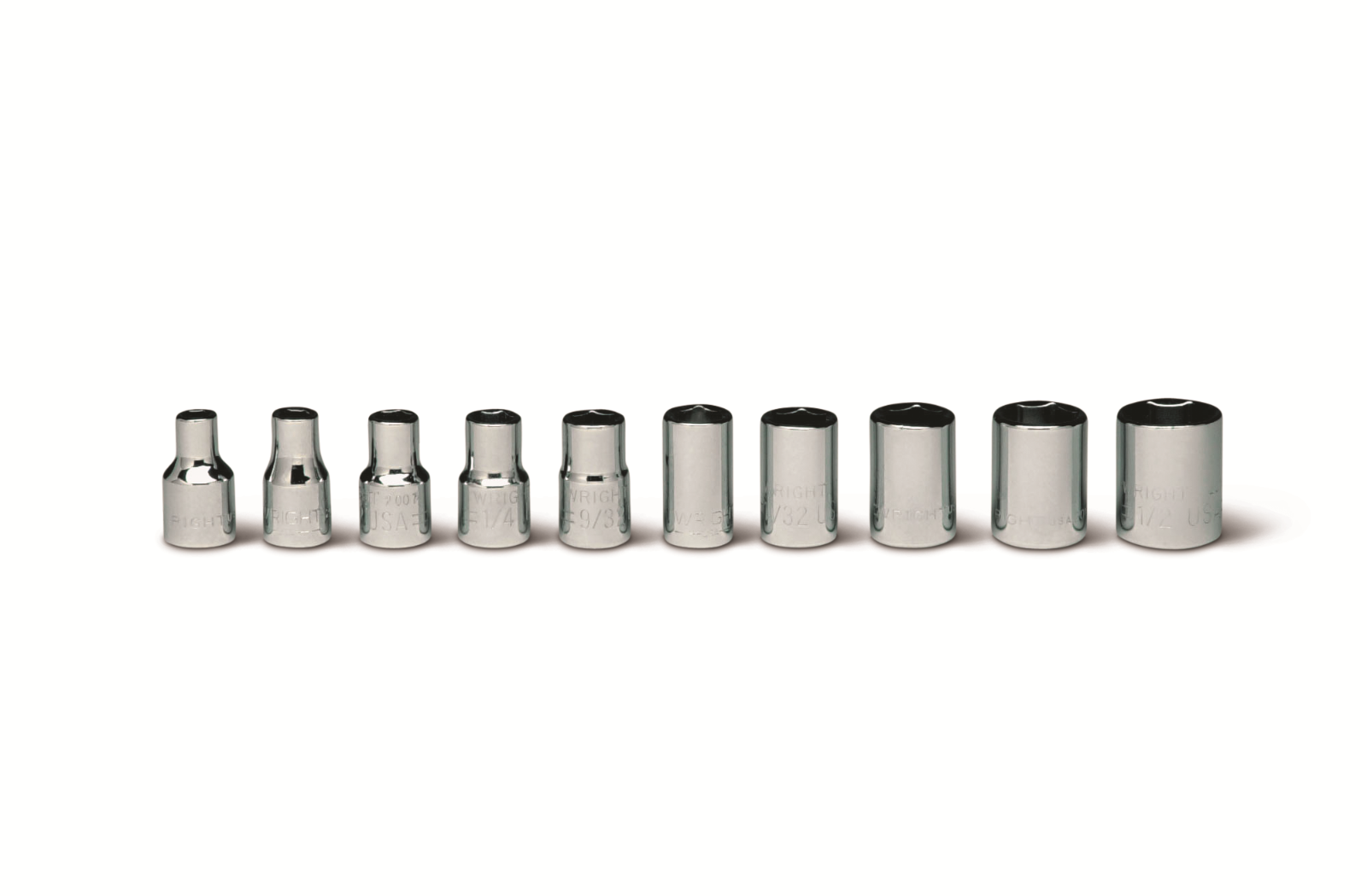 wright tool 6 point socket set 10 piece 1/4" drive sae 200