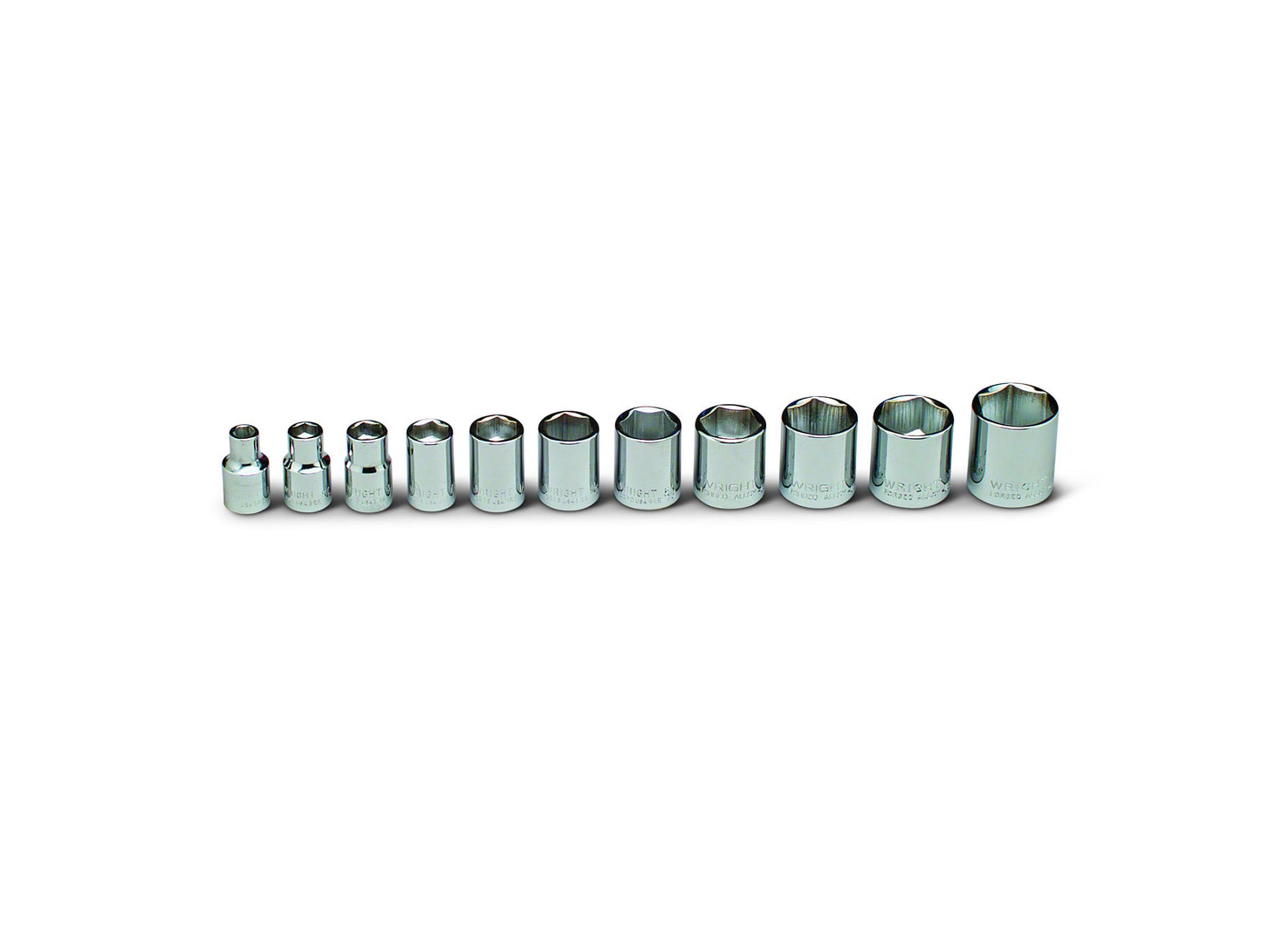wright tool 6 point socket set 11 piece 3/8" drive sae 312