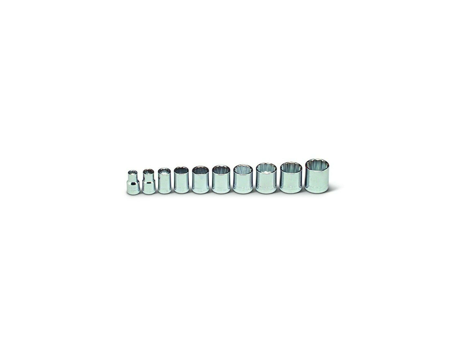 wright tool 12 point socket set 10 piece 3/8" drive sae 378