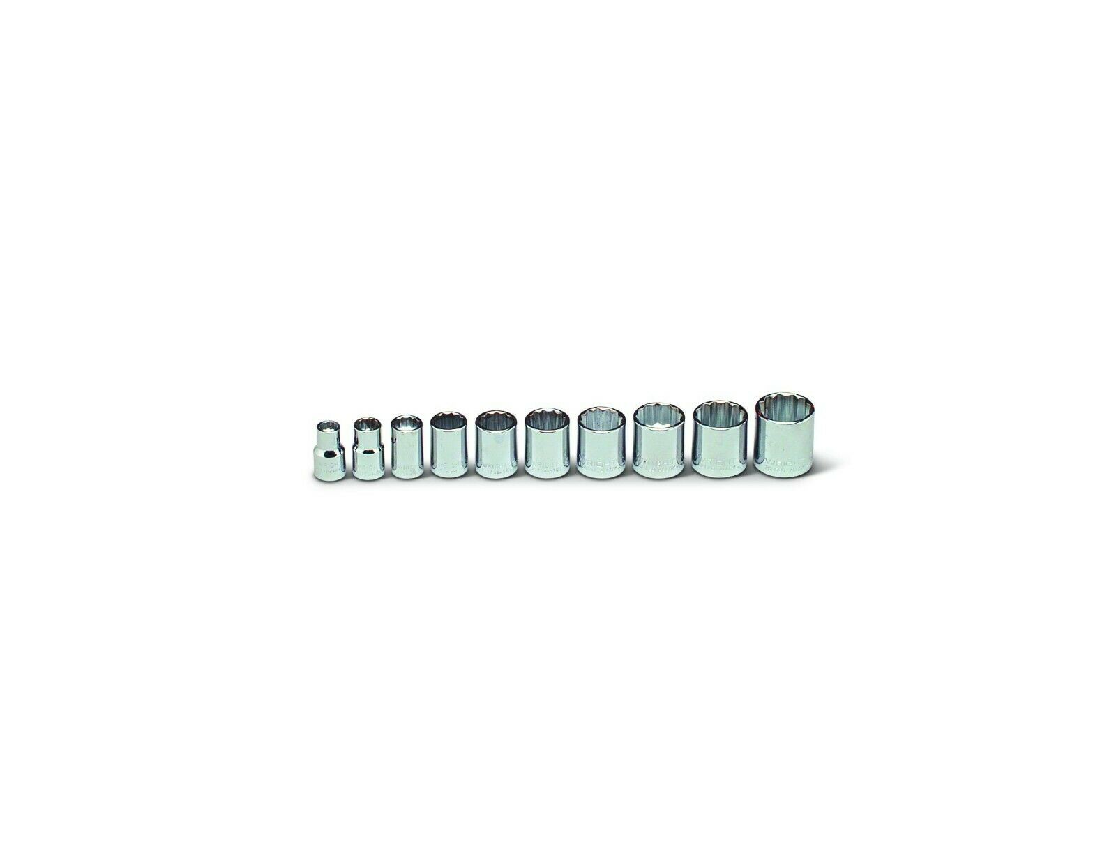 wright tool 12 point socket set 10 piece 3/8" drive sae 378