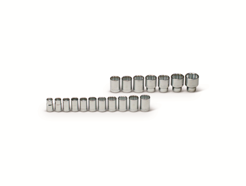 Wright Tool 12 Point Standard Socket Set 1/2" Drive 18 Pieces Metric 469