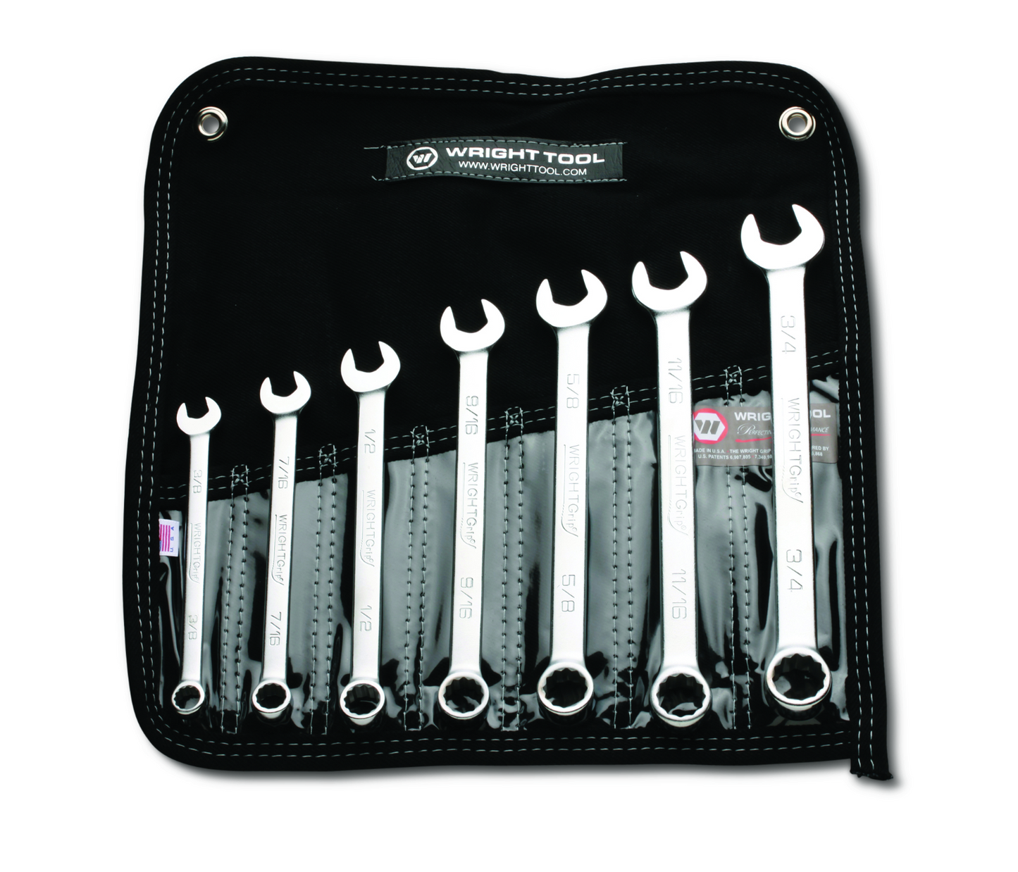 Wright Tool WRIGHTGRIP® 2.0 12 Point Combination Wrench Set 7 Piece SAE 707