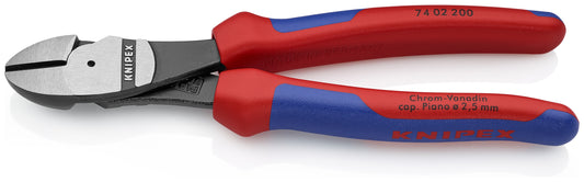 knipex high leverage diagonal cutters with comfort grip 8" 74 02 200