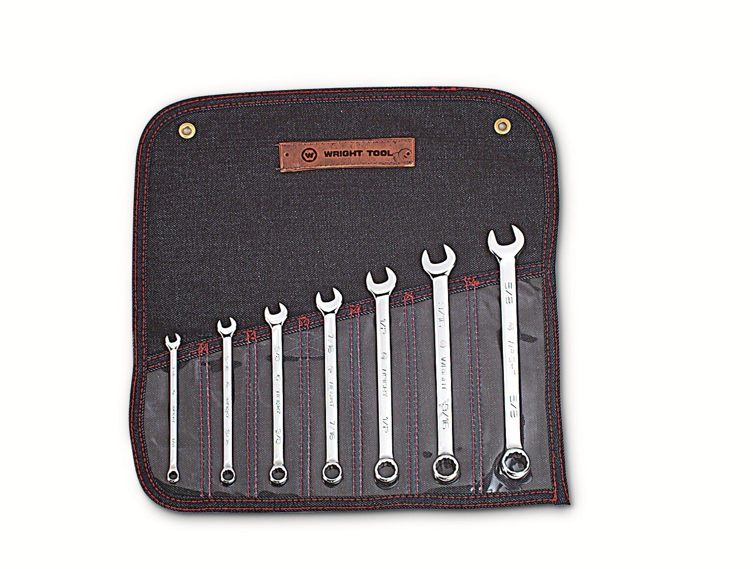 Wright Tool 905 7 Piece 1/4-Inch - 5/8-Inch Combination Wrench Set Full Polish 12-Point