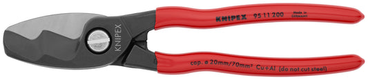 Knipex Cable Shears With Twin Cutting Edge 8" 95 11 200
