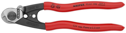 Knipex Wire Rope Cutters 7 1/2" 95 61 190