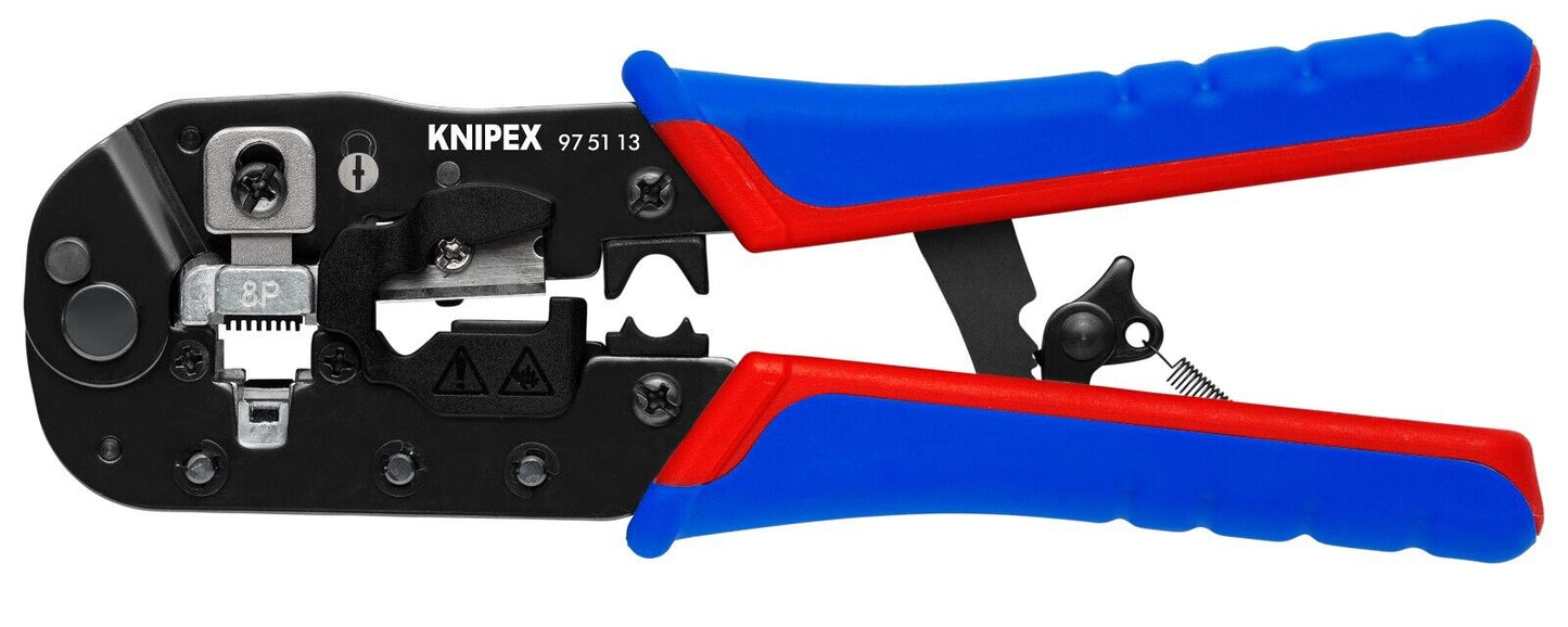 Knipex Crimping Pliers For RJ45 Western Plugs 7 1/2" 97 51 13