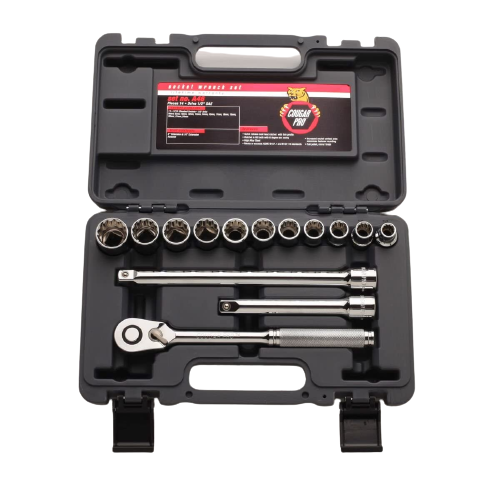 Cougar Pro Socket Wrench Box Set 14 Pieces 1/2" Drive Metric A46