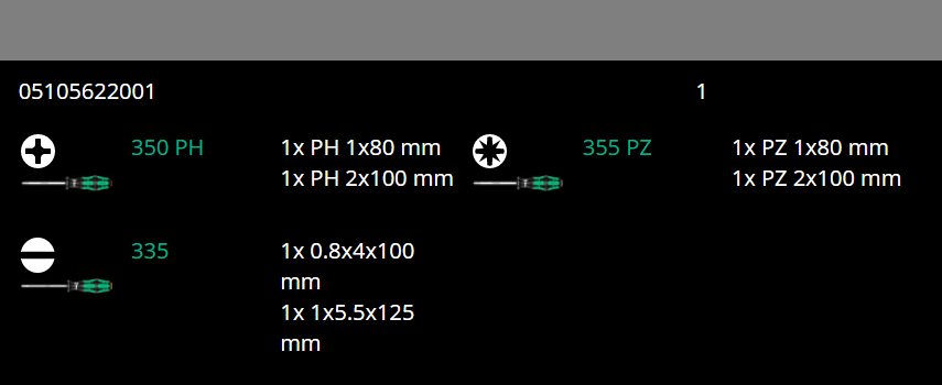 Wera 335/350/355/6 Kraftform Plus Lasertip Screwdriver Set 6 Piece 05105622001 - Mr. Tools
